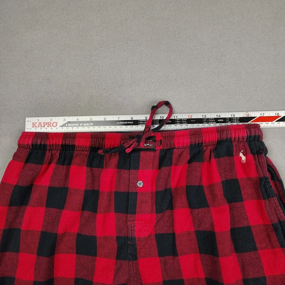 Polo Ralph Lauren Pajama Pants Mens XL‎ Buffalo Plaid Red Black Flannel Casual